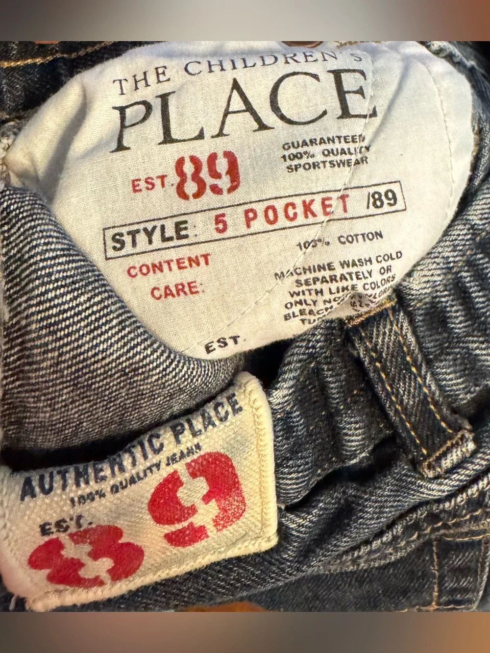 👖 The Children's Place Authentic Place 89 Jeans 4T Dark Wash